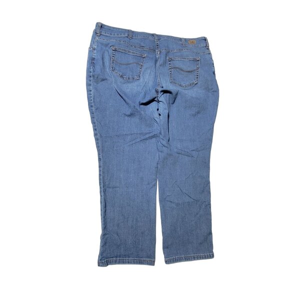 Lee Relaxed Fit Straight Leg Mid Rise Jeans Womens Size 42 Medium Wash Denim - Picture 3 of 4